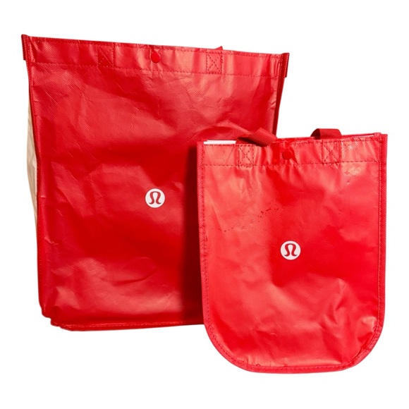 Lululemon Reusable Tote Shopping Gift Lunch Bag Set - (1) Large (1) Small - EUC - Picture 1 of 3
